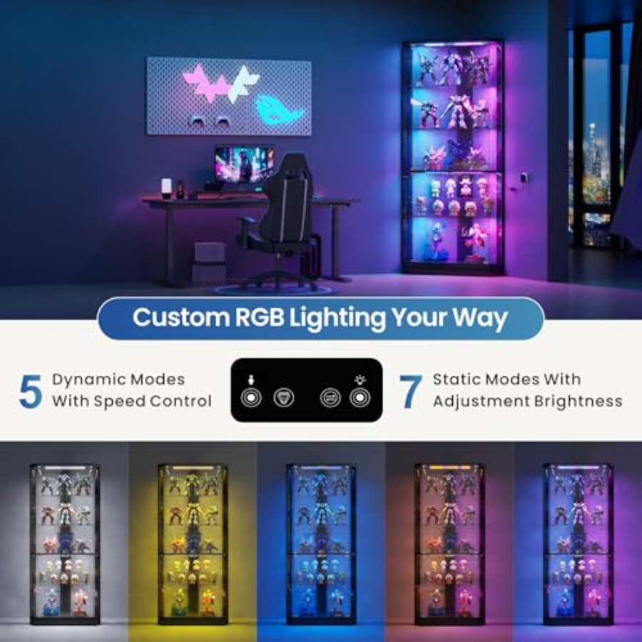 Vitrine de Canto com Luzes RGB - Display Case Acrylic avaliação e preço